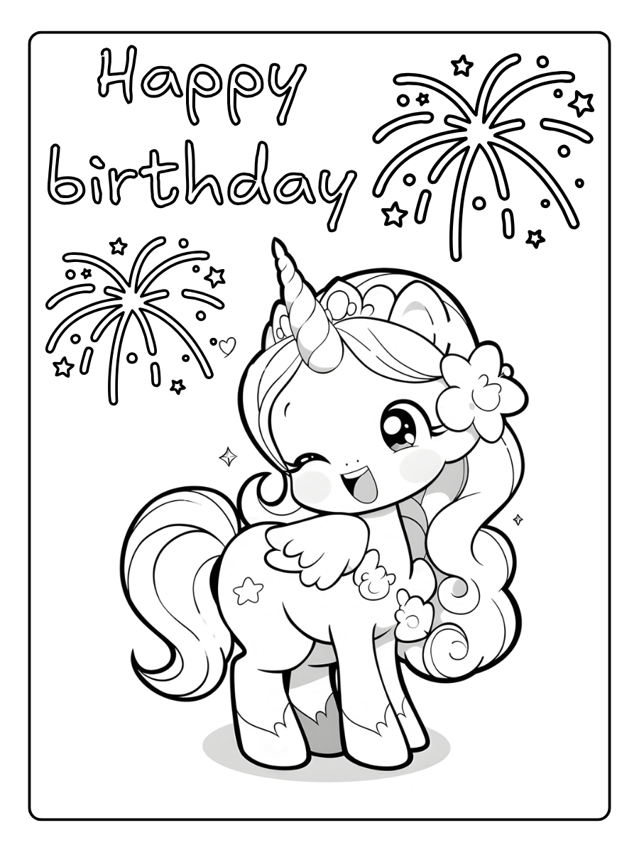 coloriage licorne anniversaire (12)