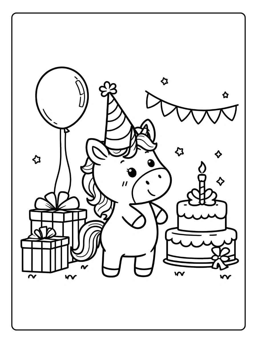 coloriage licorne anniversaire (2)