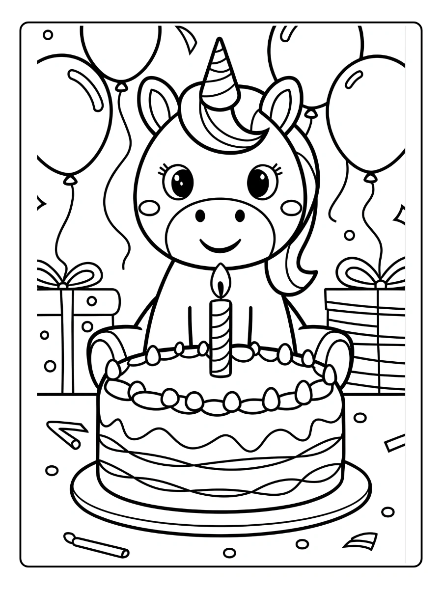 coloriage licorne anniversaire (3)