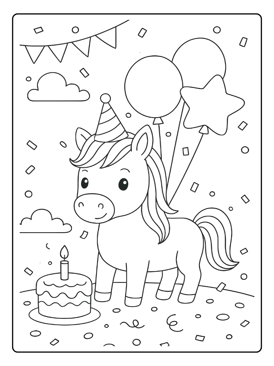 coloriage licorne anniversaire (4)