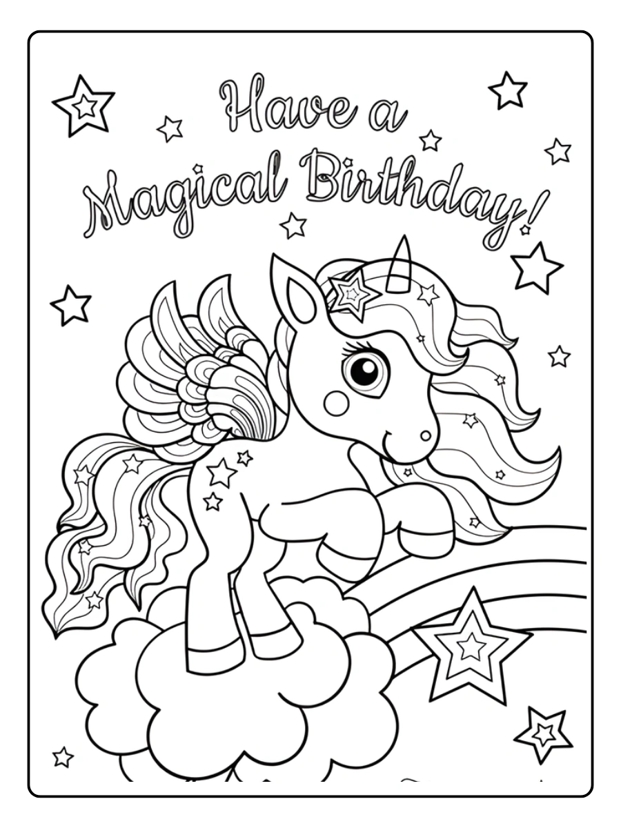 coloriage licorne anniversaire (5)