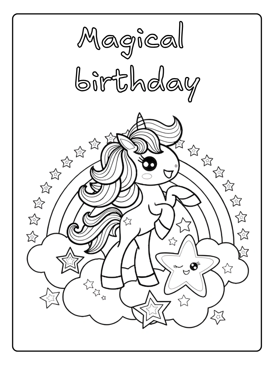coloriage licorne anniversaire (9)