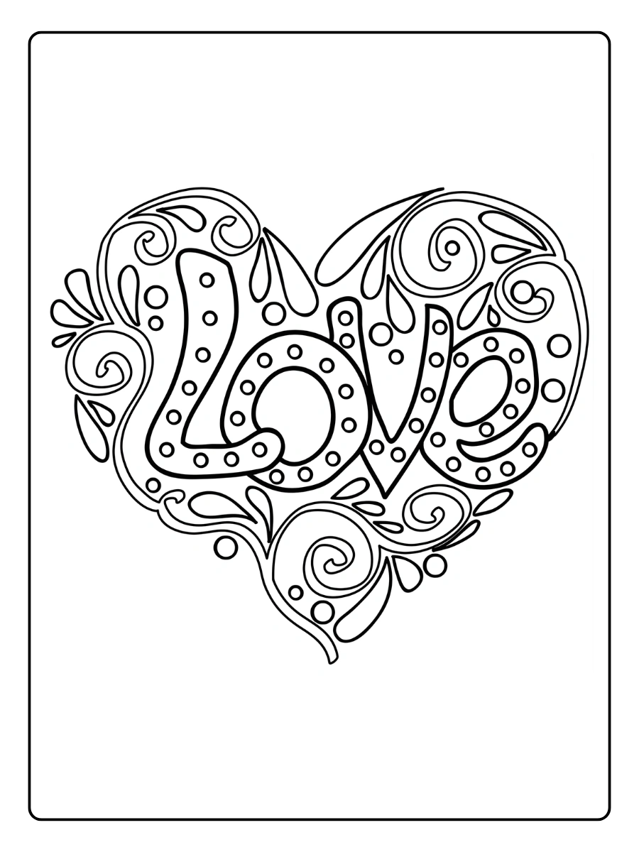 coloriage mariage coeur