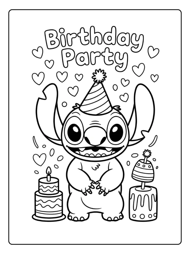 Coloriage Gratuit à Imprimer – Dessins à Colorier PDF & PNG 123 coloriage stitch anniversaire (11)