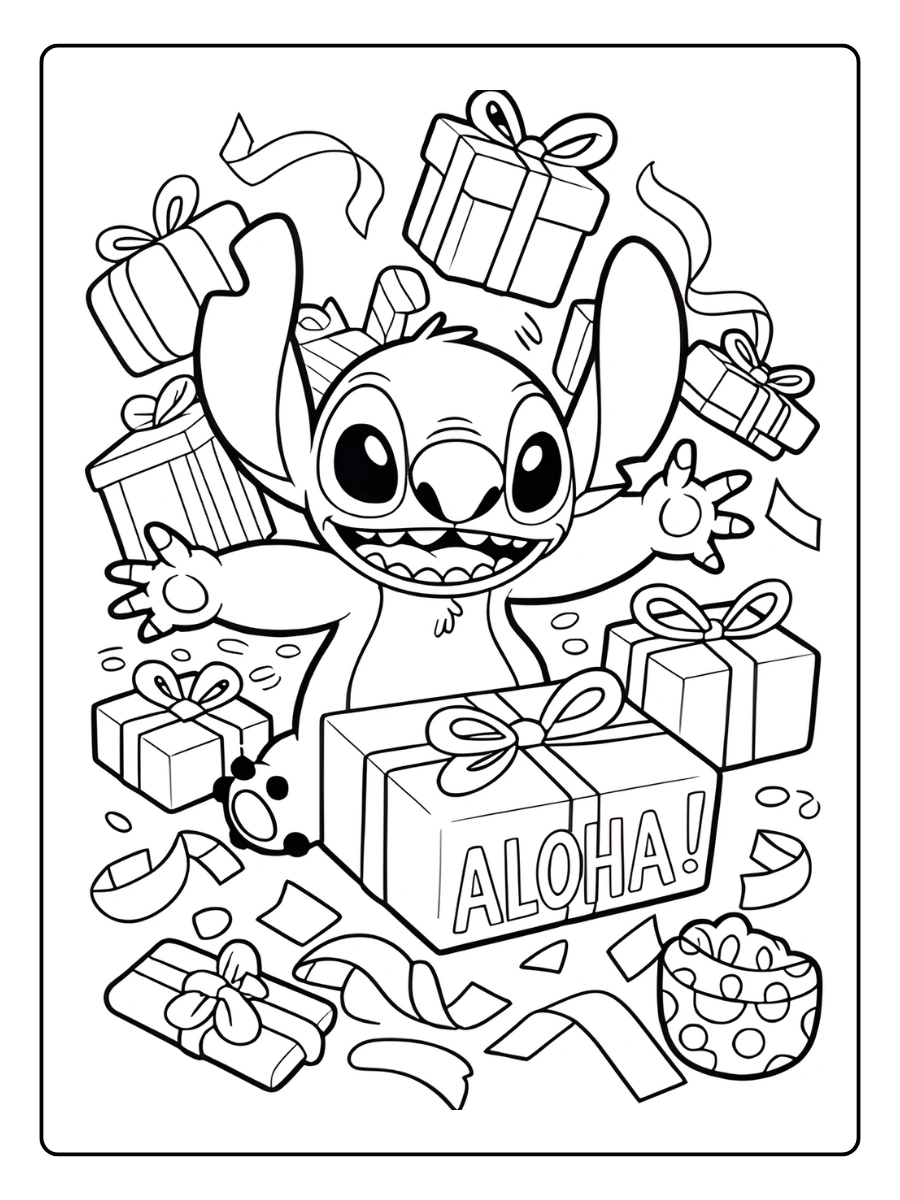 coloriage stitch anniversaire (3)