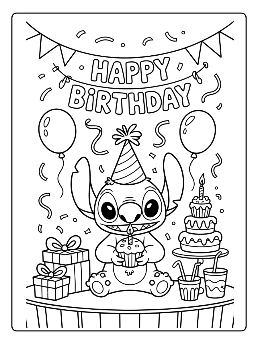 coloriage stitch anniversaire (4)