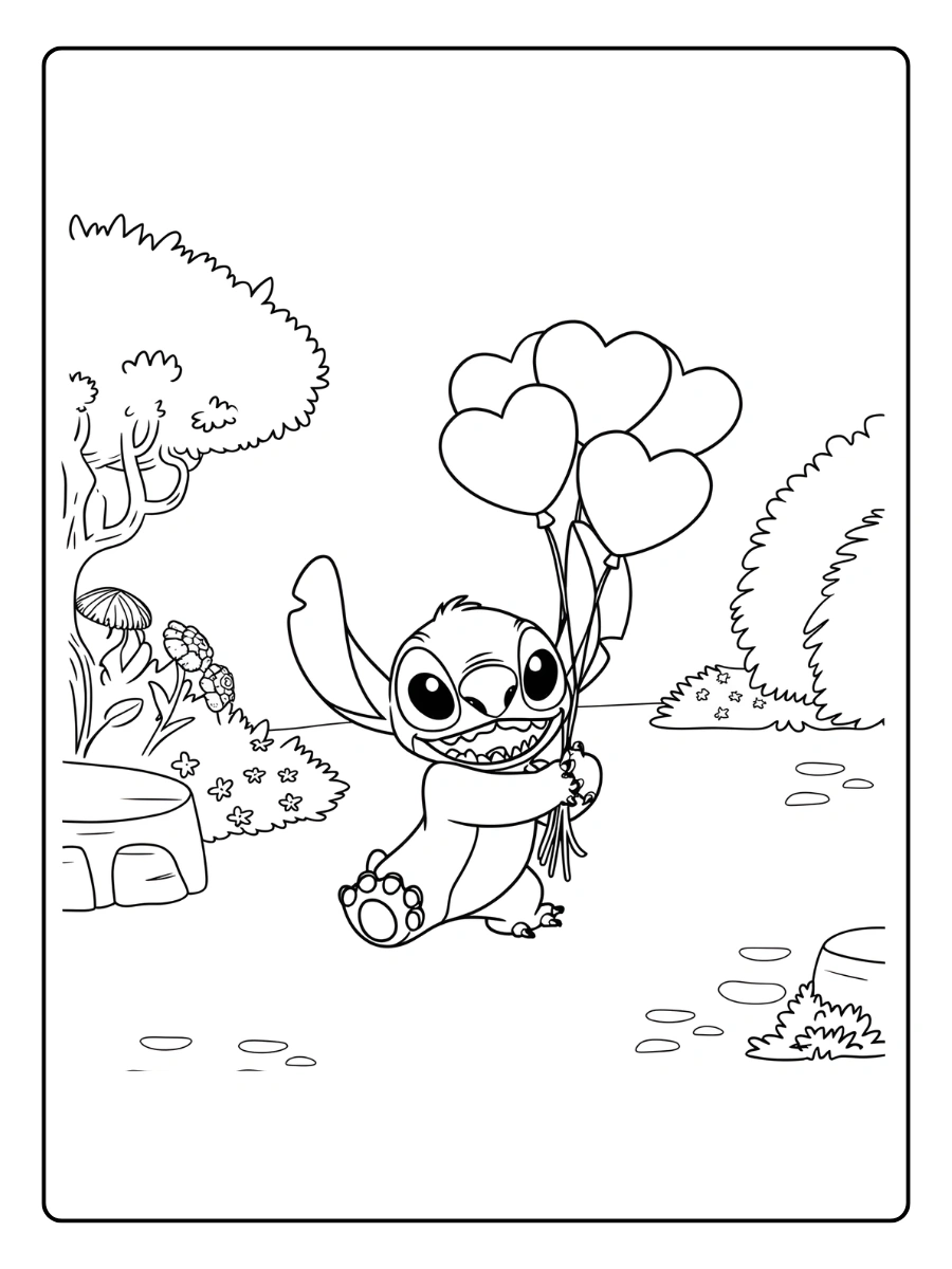 coloriage stitch coeur (6)