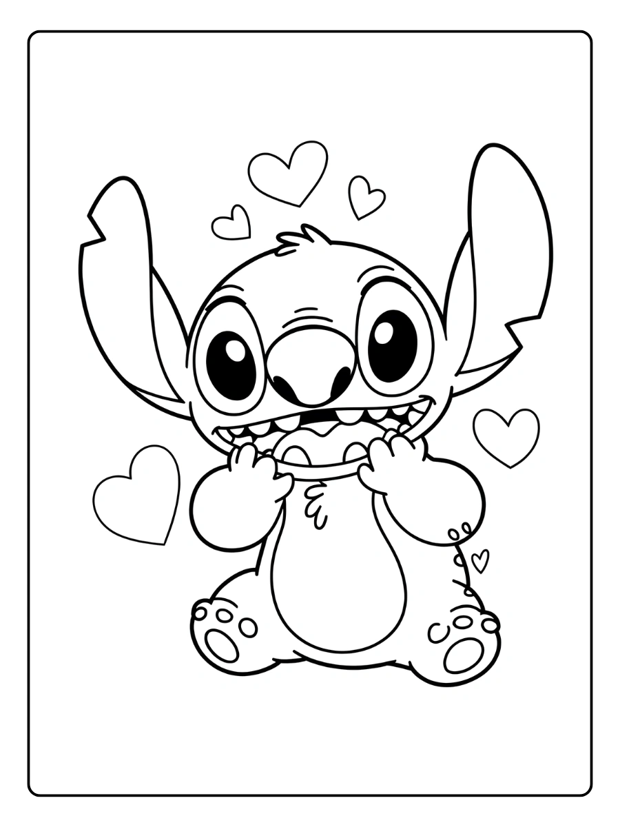 coloriage stitch coeur (8)