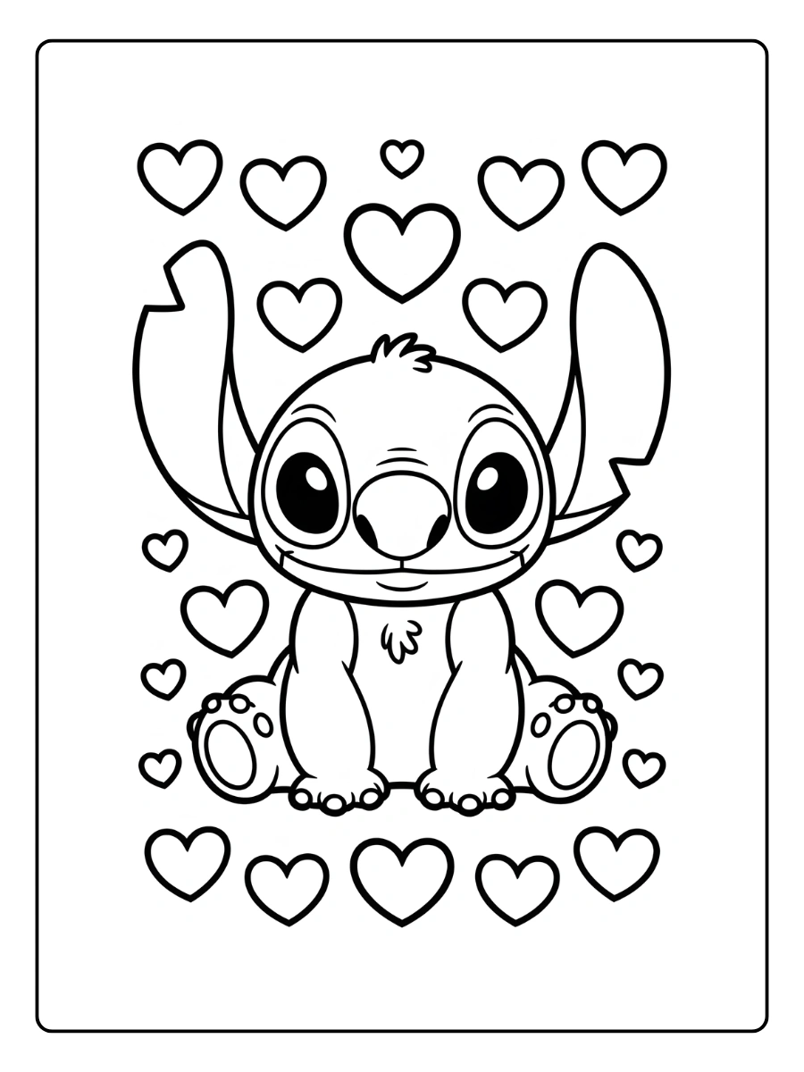 coloriage stitch coeur (9)