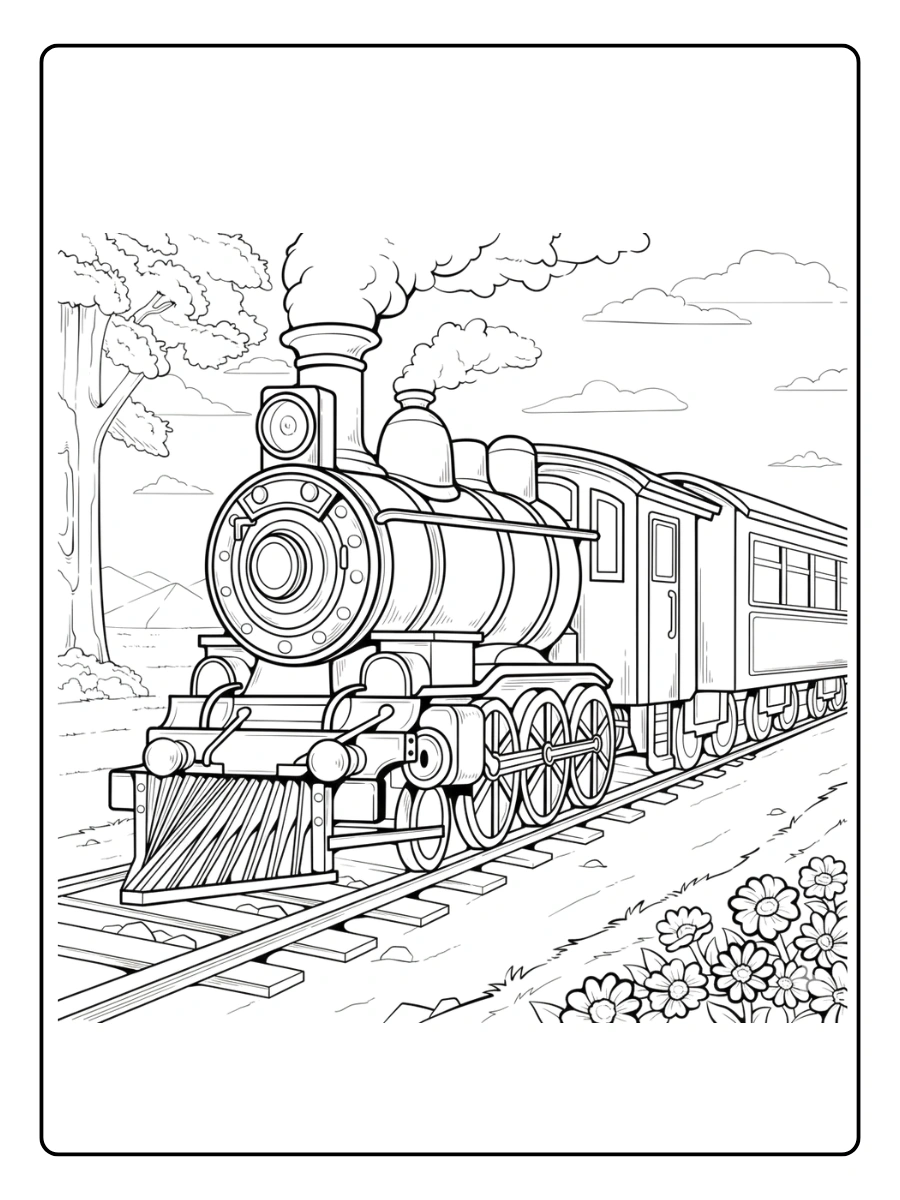 coloriage train (6)