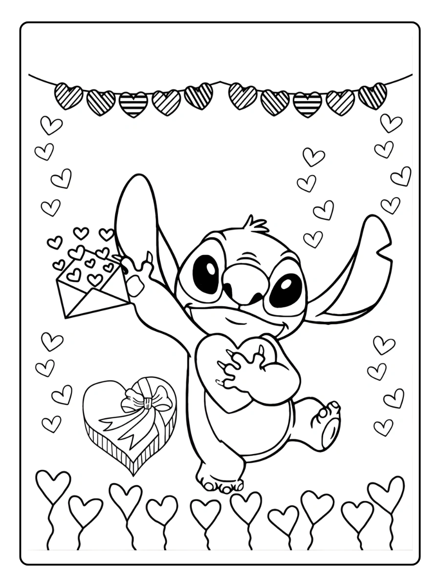 kawaii disney coloriage coeur (1)