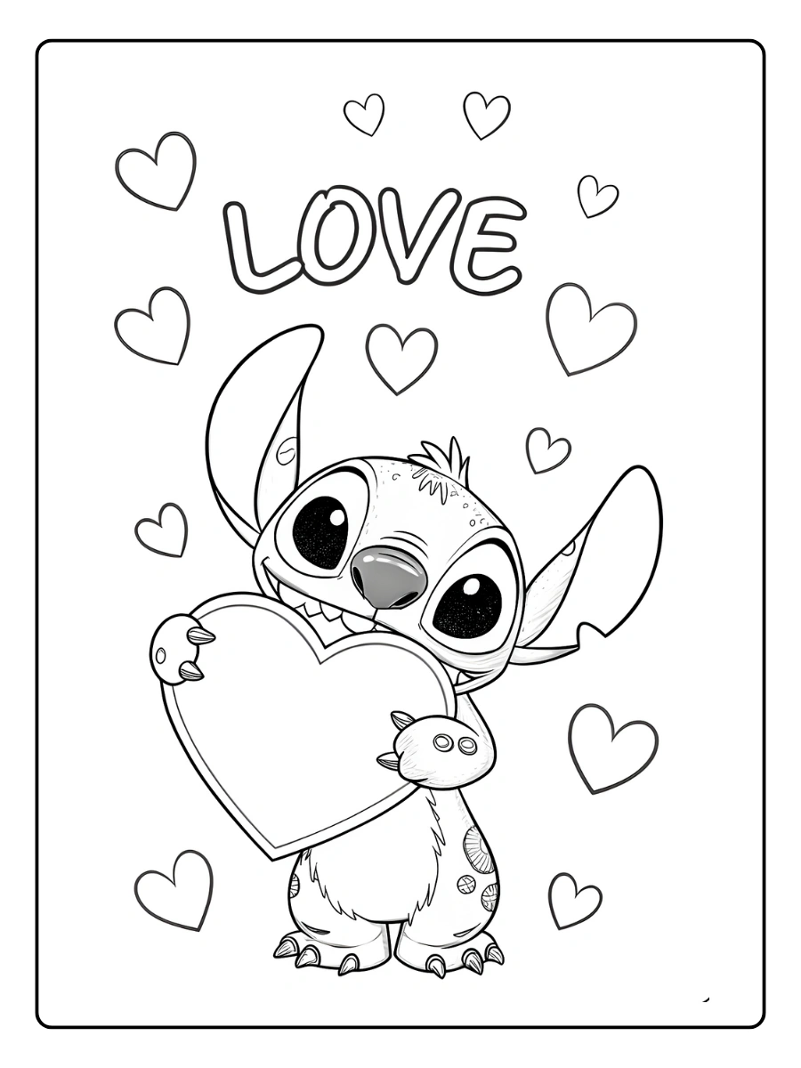 kawaii disney coloriage coeur (10)