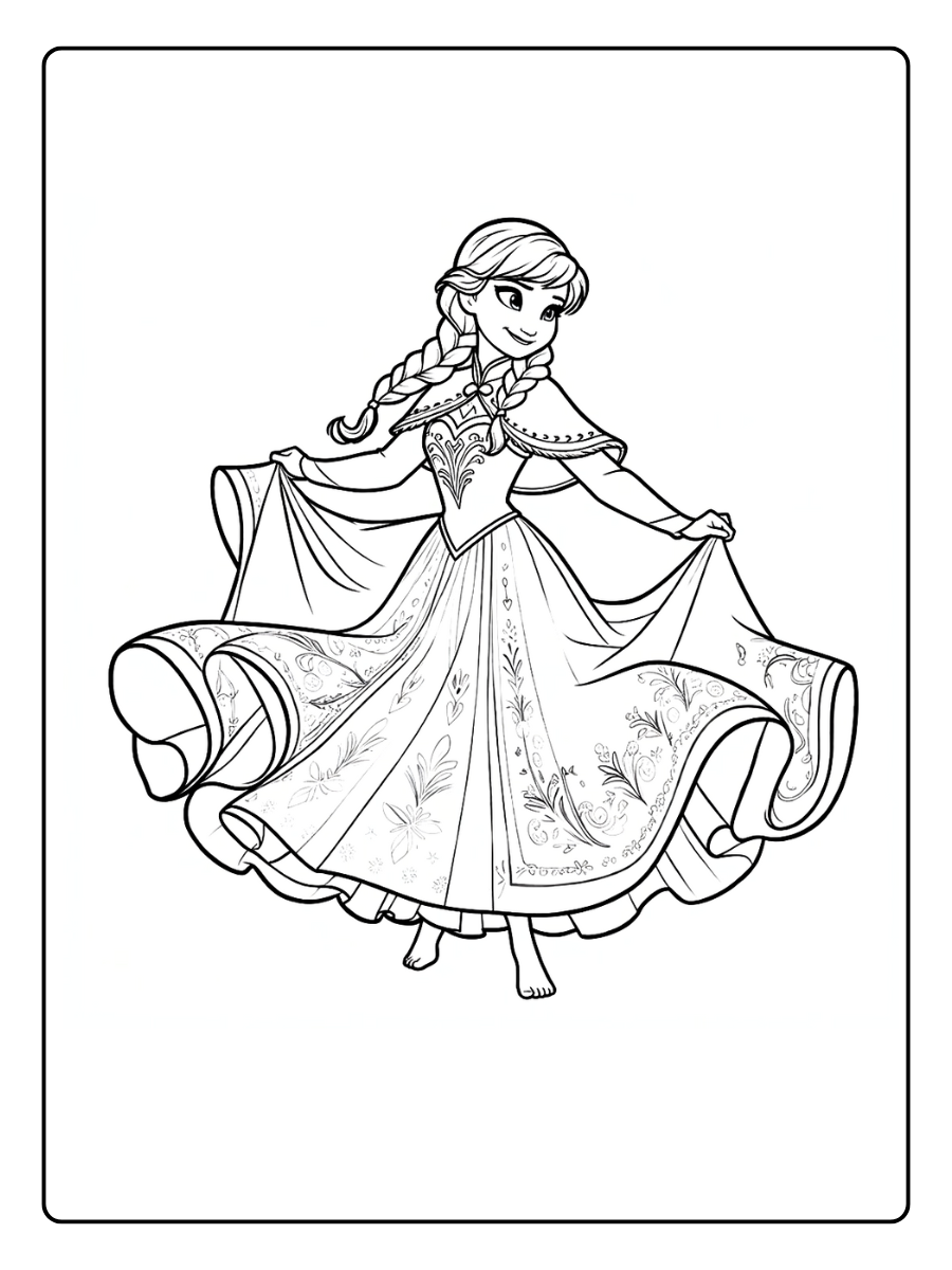 Coloriage Anna Reine des Neiges (2)