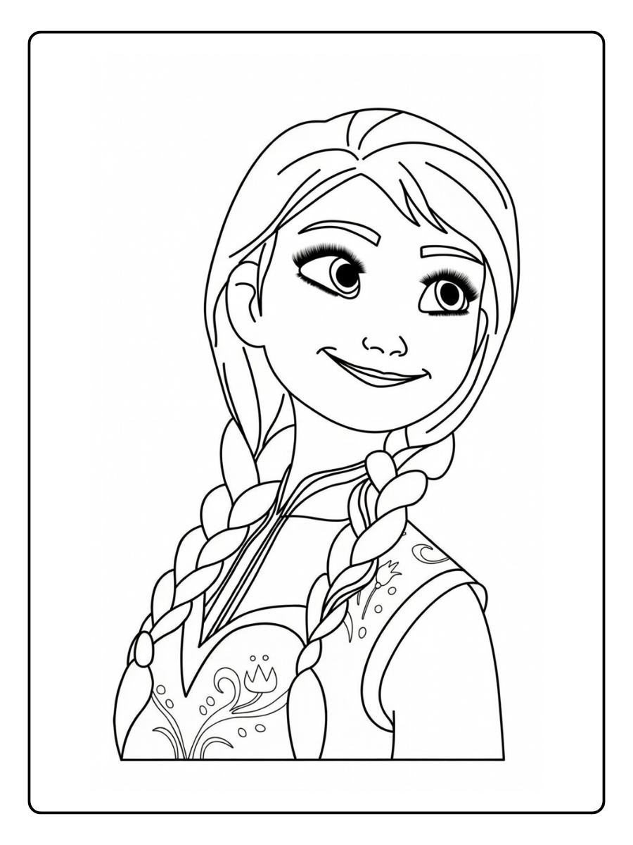 Coloriage Anna Reine des Neiges (4)