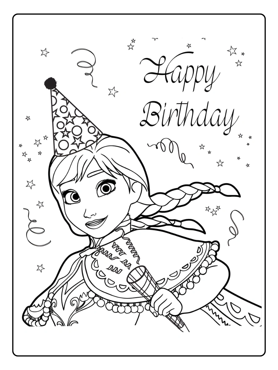 Coloriage Anniversaire Reine des Neiges (1)