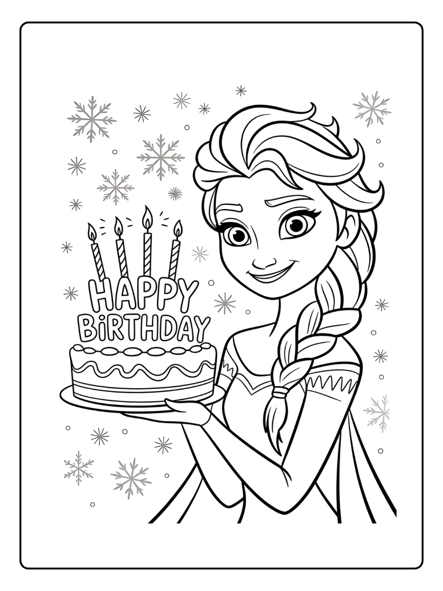 Coloriage Anniversaire Reine des Neiges (2)
