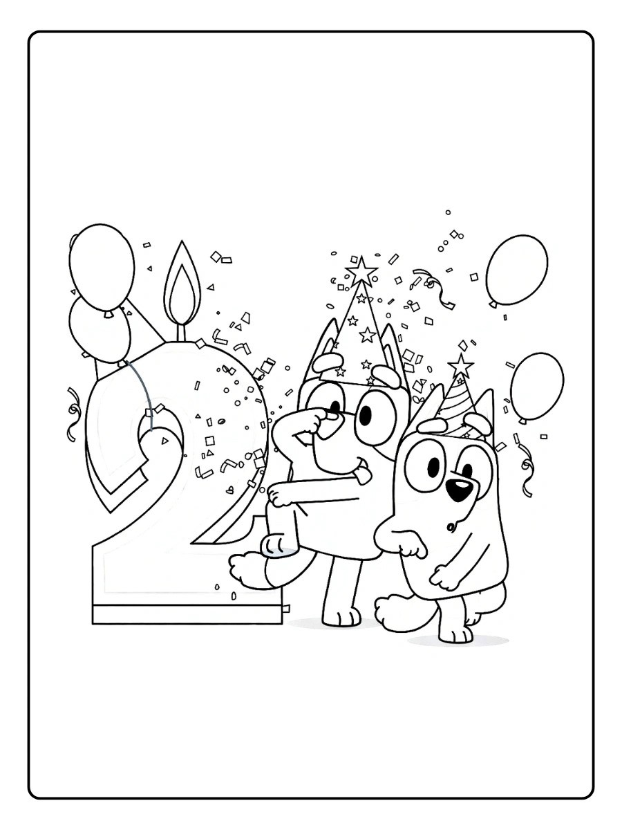 Coloriage Bluey Anniversaire (2)