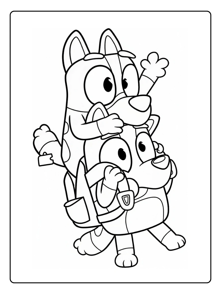 Coloriage Bluey Famille (3)