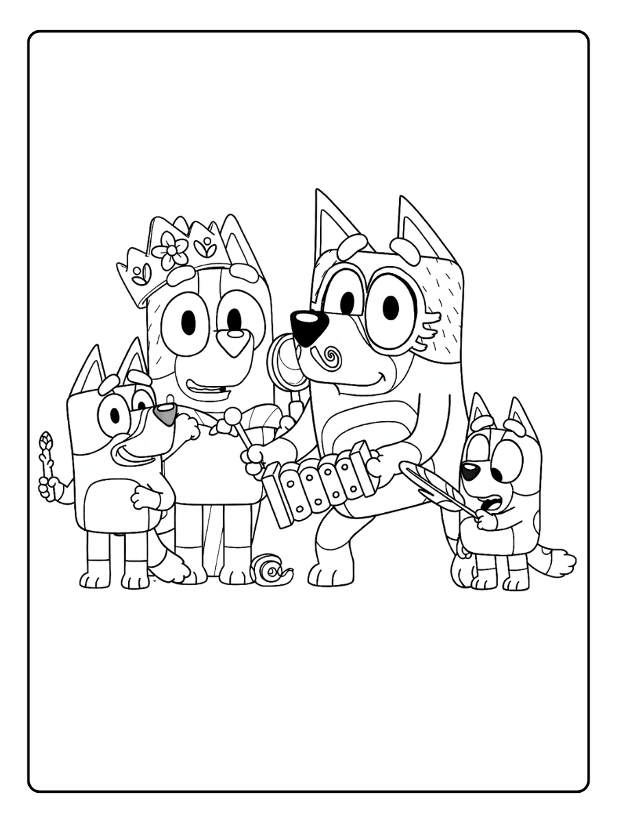 Coloriage Bluey Famille (5)