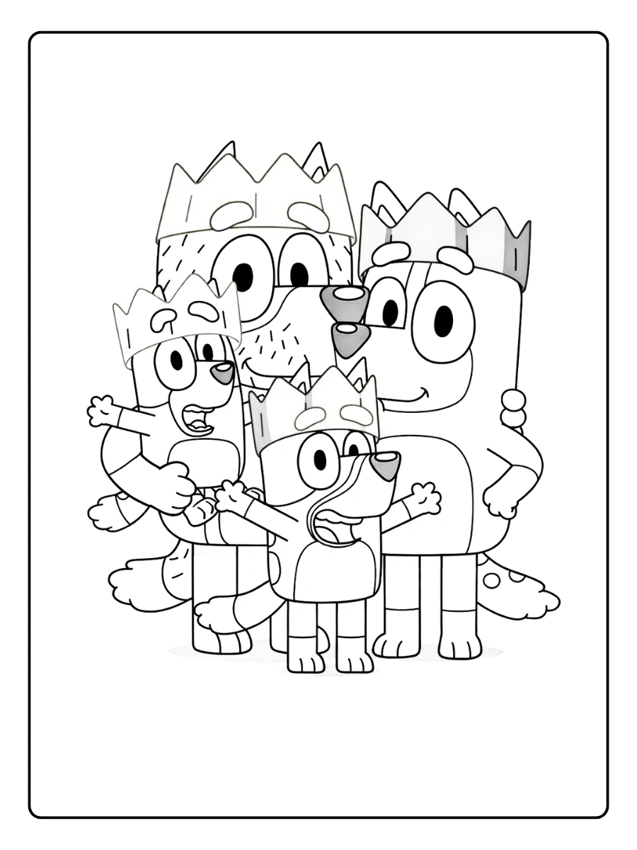 Coloriage Bluey Famille (7)