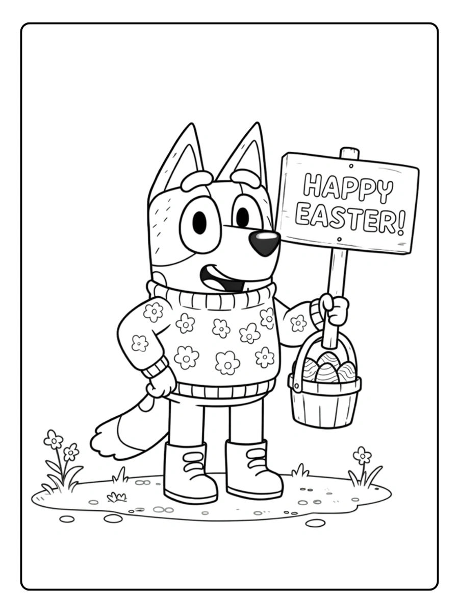 Coloriage Bluey Pâques (1)