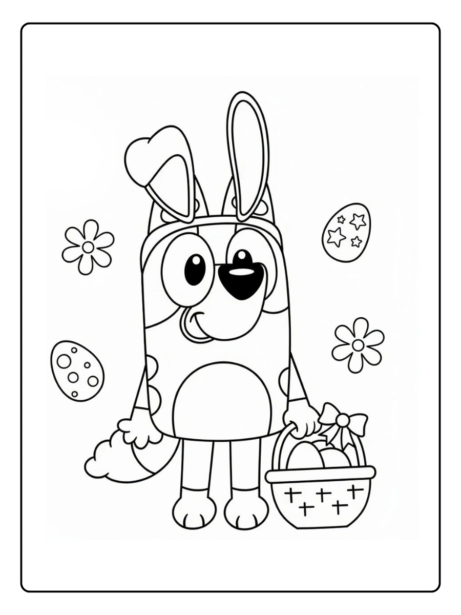 Coloriage Bluey Pâques (3)