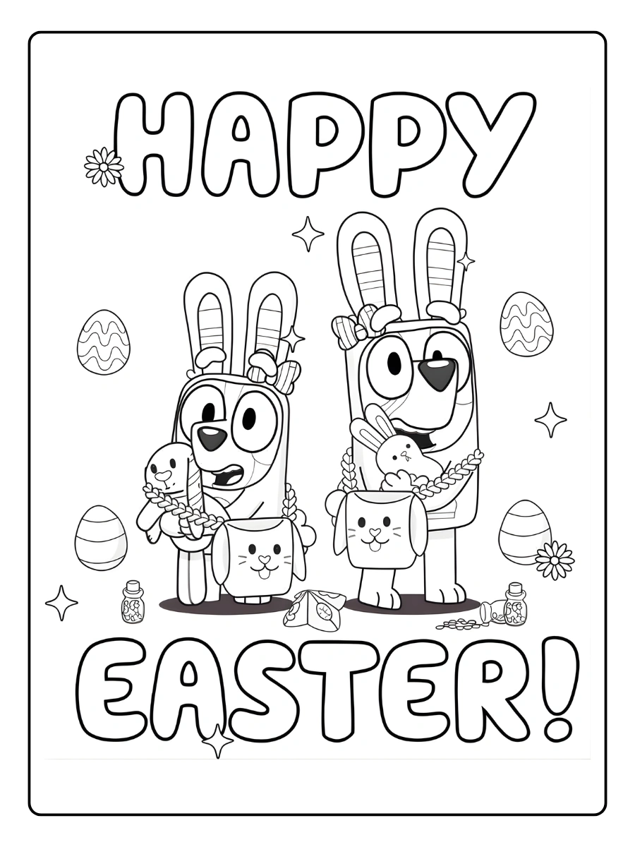 Coloriage Bluey Pâques (5)