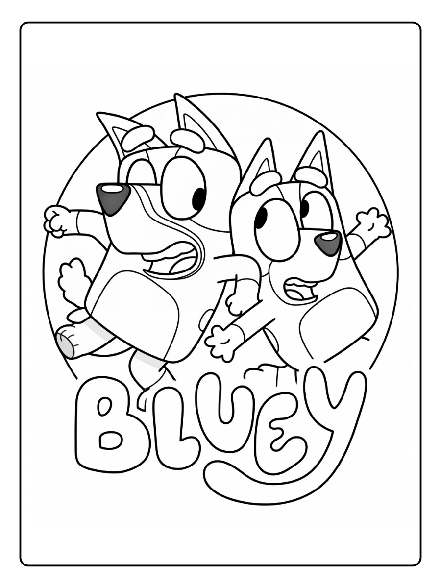 Coloriage Bluey et Bingo (2)