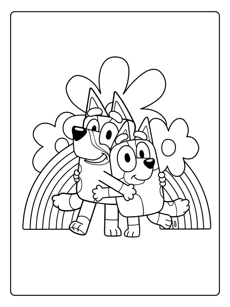 Coloriage Bluey et Bingo (3)