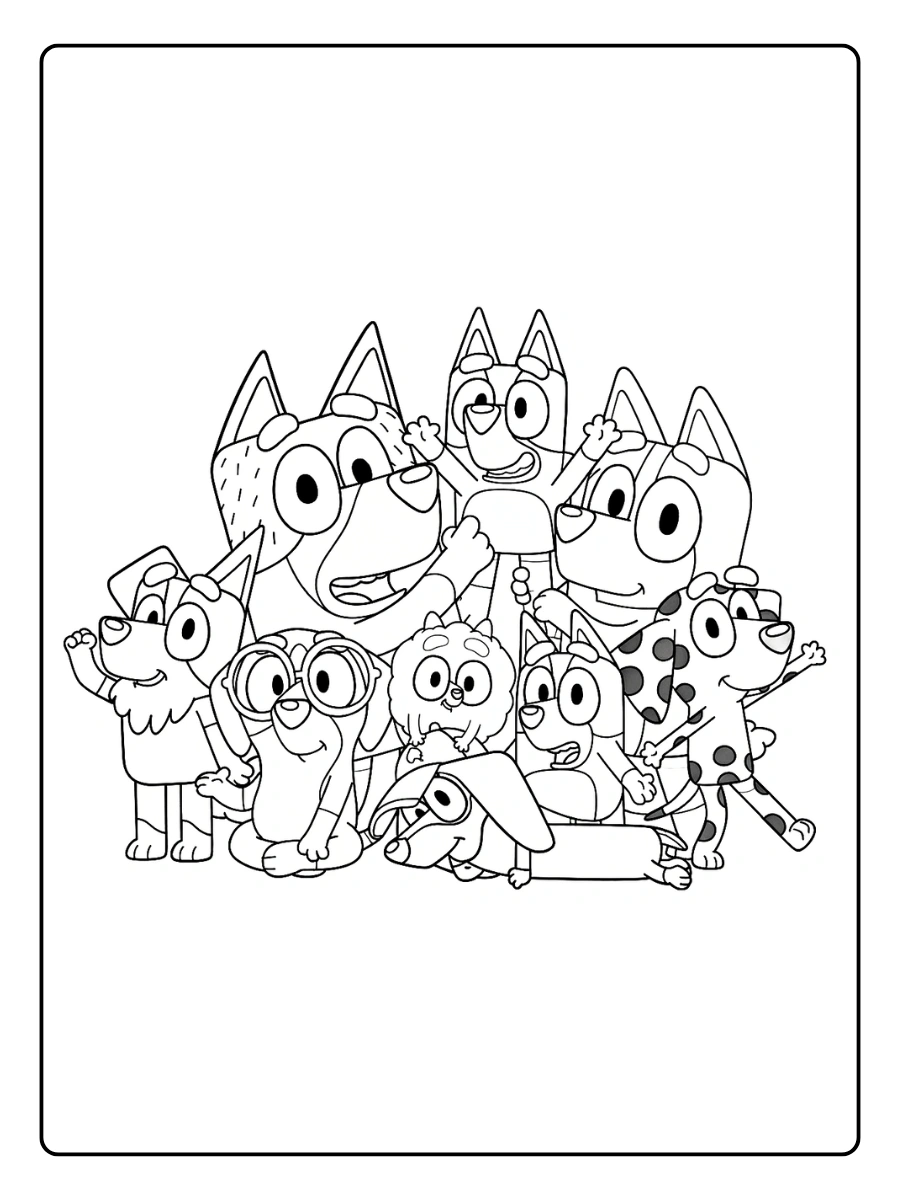 Coloriage Bluey et ses Amis (1)
