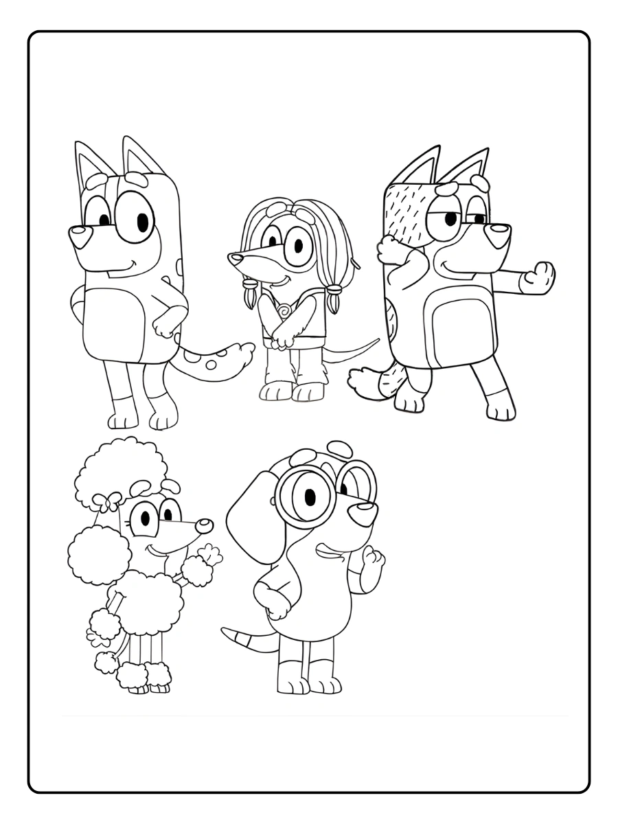 Coloriage Bluey et ses Amis (2)