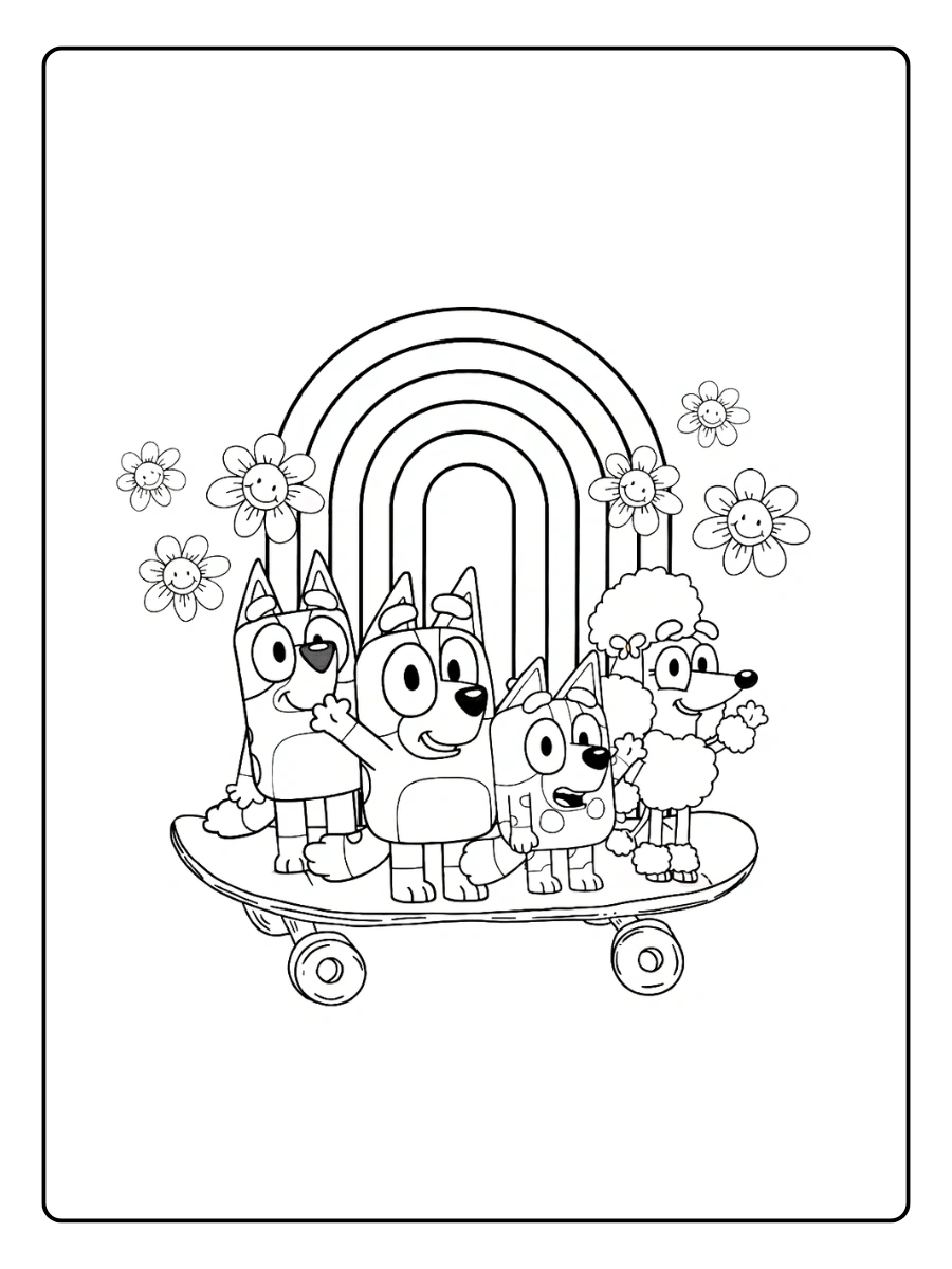 Coloriage Bluey et ses Amis (3)