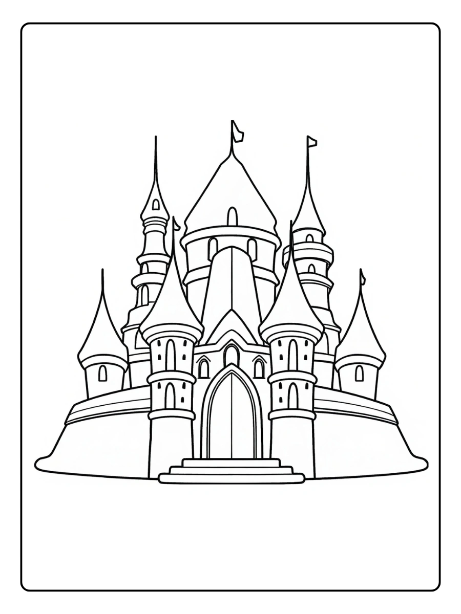 Coloriage Château de Glace Reine des Neiges (1)