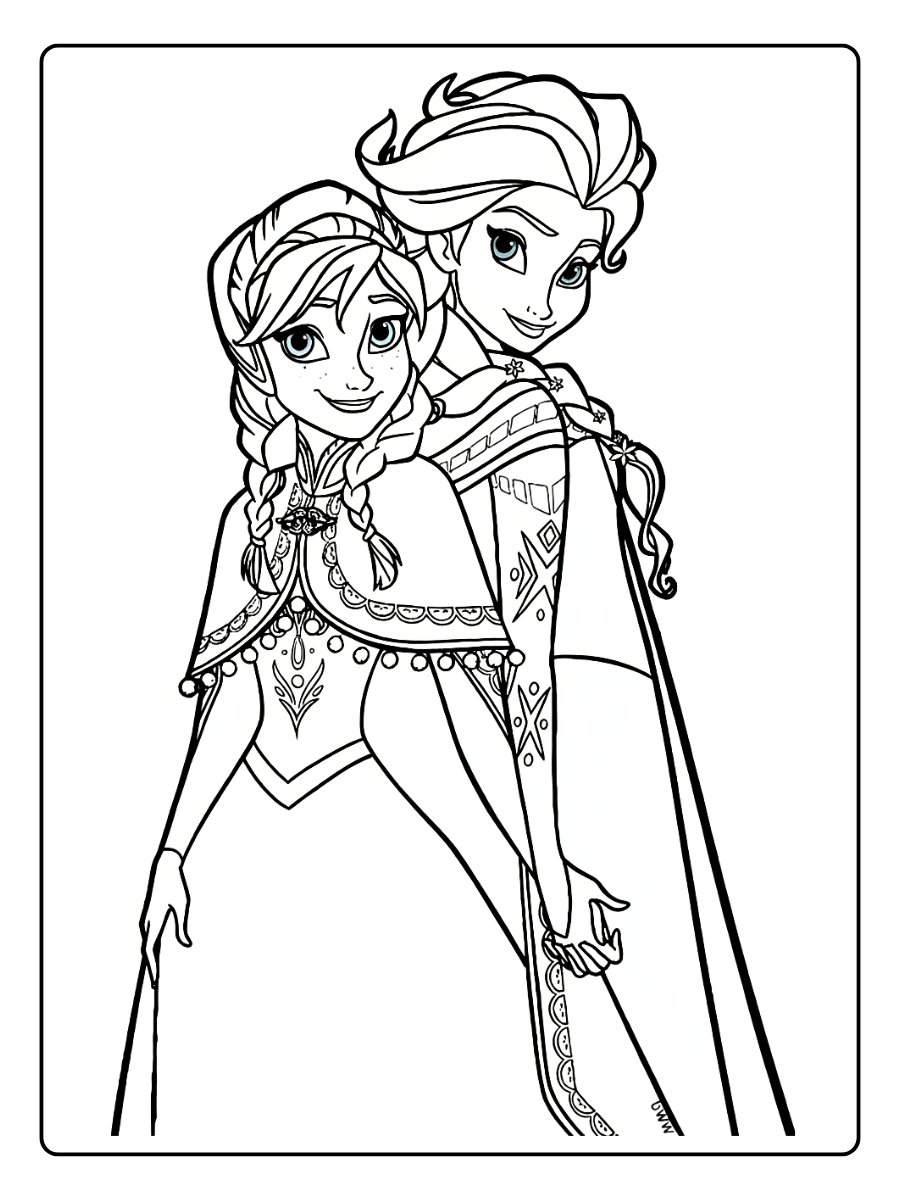 Coloriage Elsa et Anna (4)