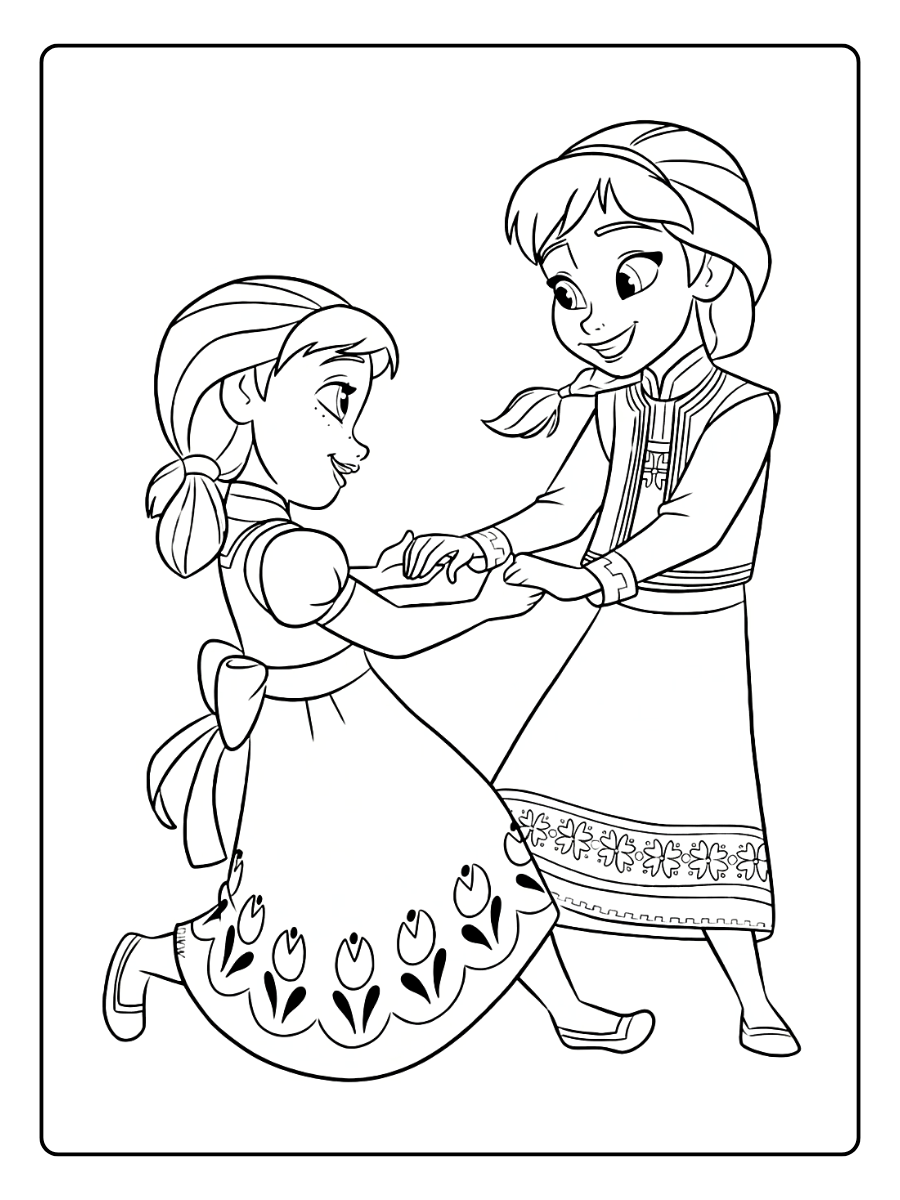 Coloriage Elsa et Anna (5)