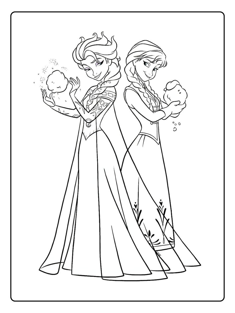 Coloriage Elsa et Anna (6)