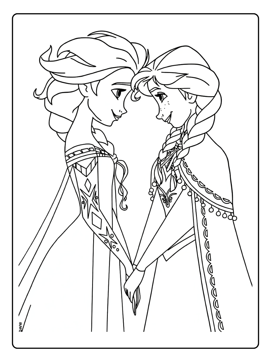 Coloriage Elsa et Anna (8)