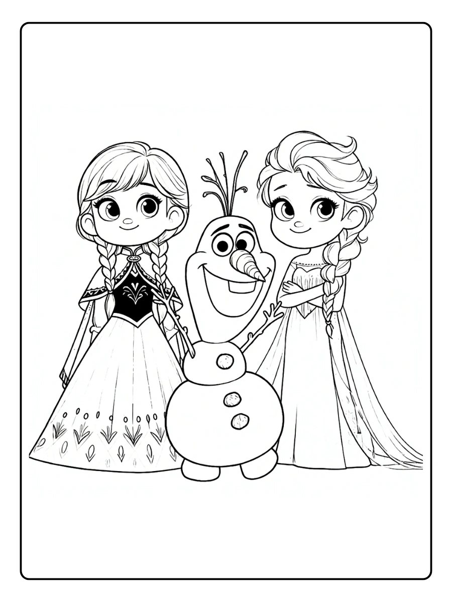 Coloriage Maternelle Reine des Neiges (1)