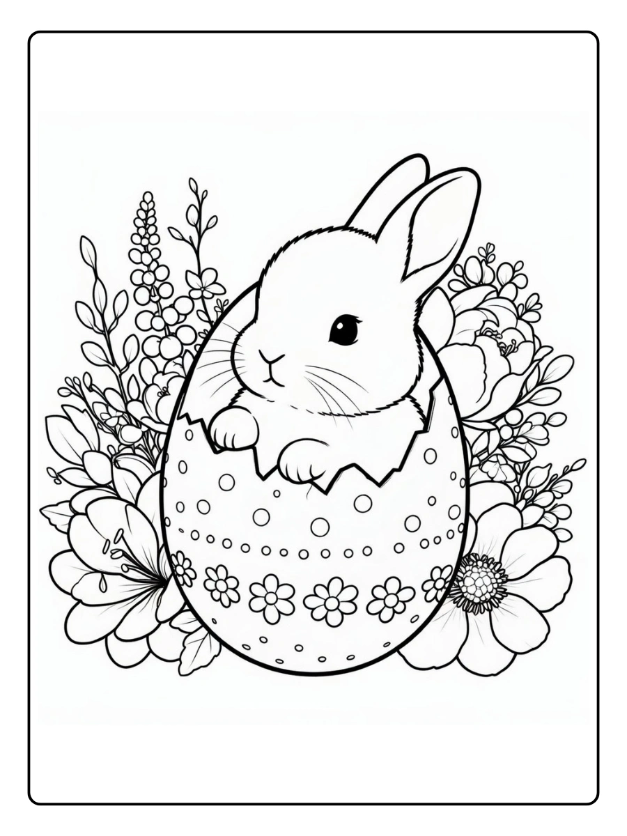 Coloriages Joyeuses Pâques Fleurs et nature printanière (1)