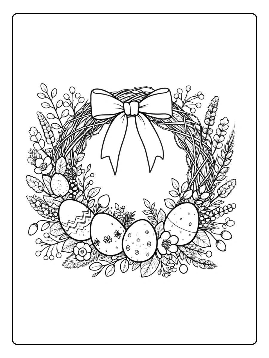 Coloriages Joyeuses Pâques Fleurs et nature printanière (2)