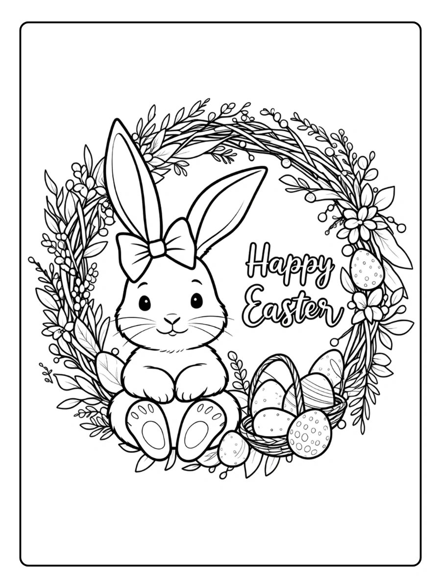 Coloriages Joyeuses Pâques Fleurs et nature printanière (5)