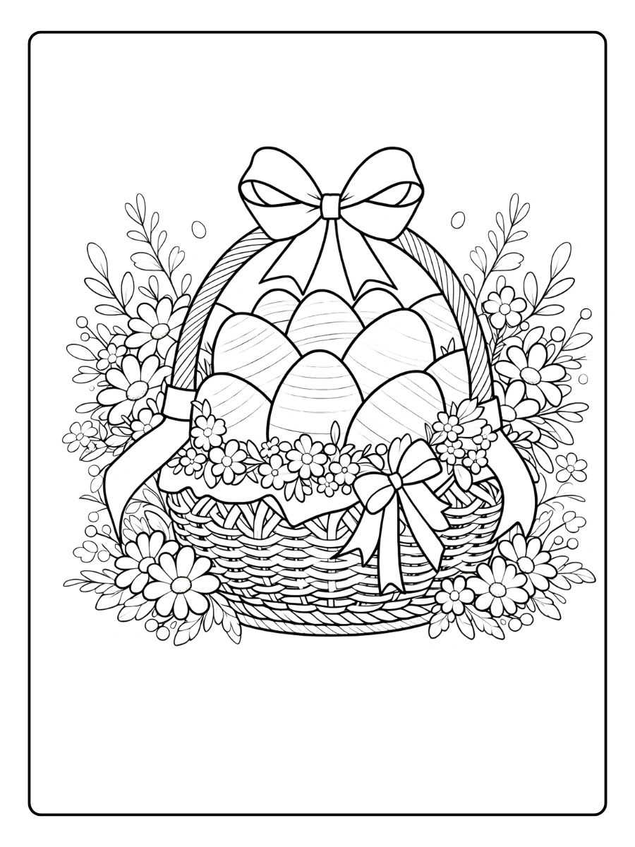Coloriages Joyeuses Pâques Fleurs et nature printanière (8)