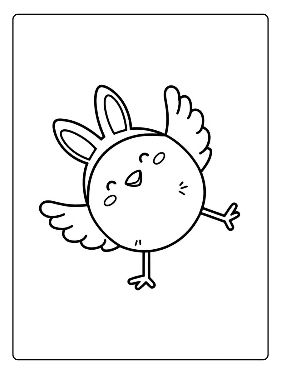 Coloriages Joyeuses Pâques Poussins et Cloches (6)