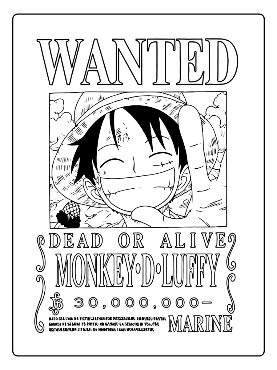 coloriage avis de recherche one piece (2)