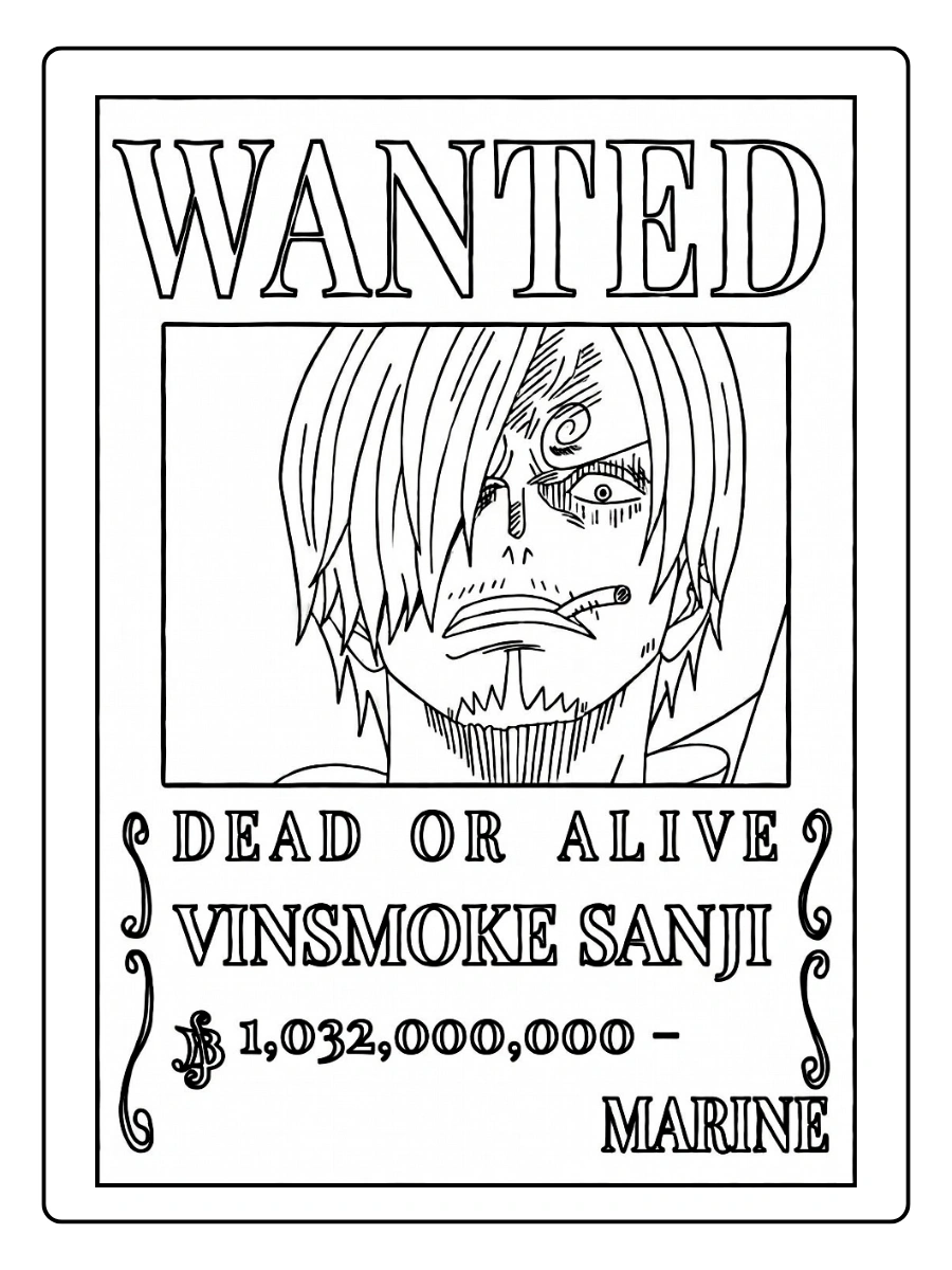 coloriage avis de recherche one piece (8)