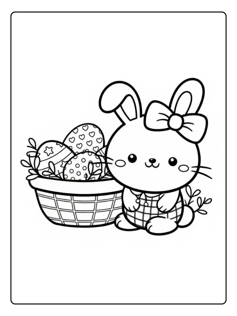 Coloriage Gratuit à Imprimer – Dessins à Colorier PDF & PNG 29 coloriage de Pâques Lapin (8)