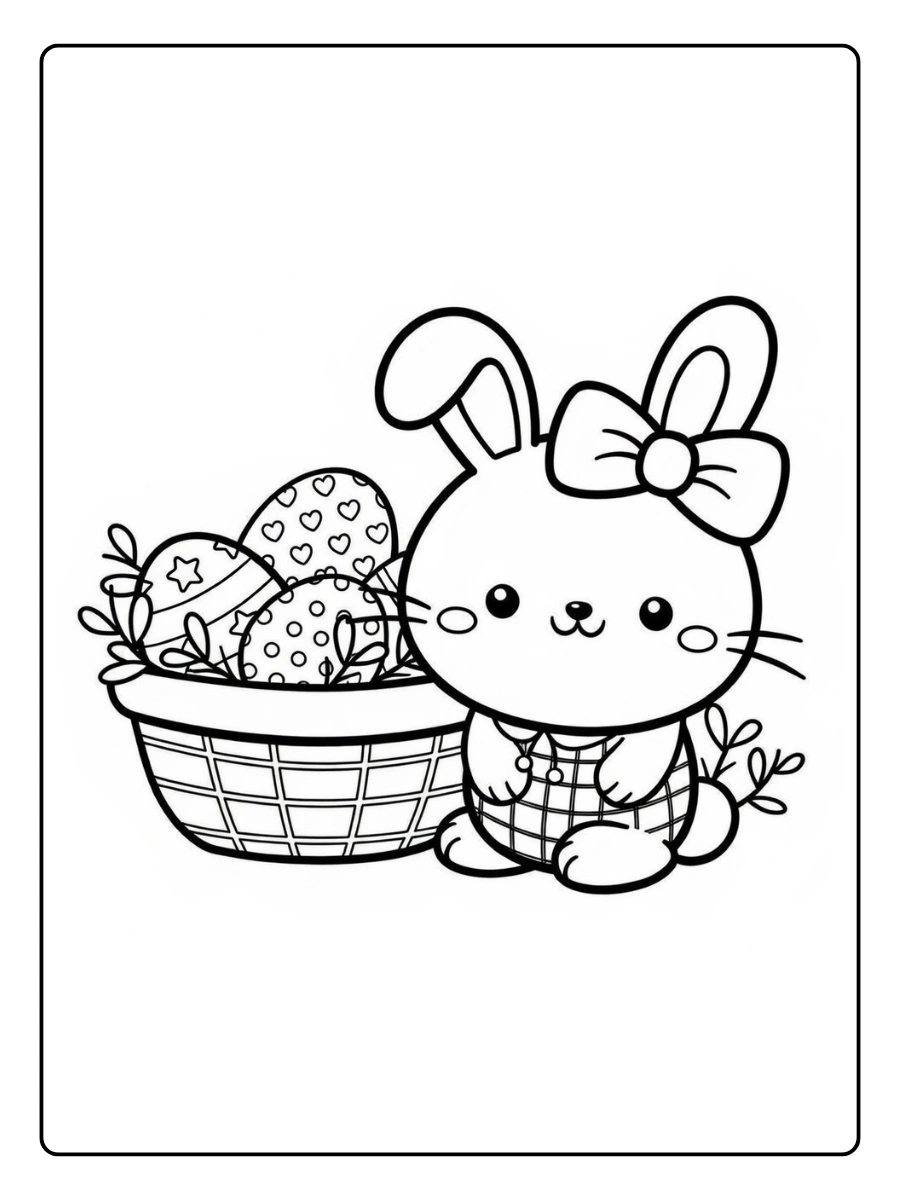 Coloriages Joyeuses Pâques gratuits à Imprimer en 2026 6 coloriage de Pâques Lapin (8)