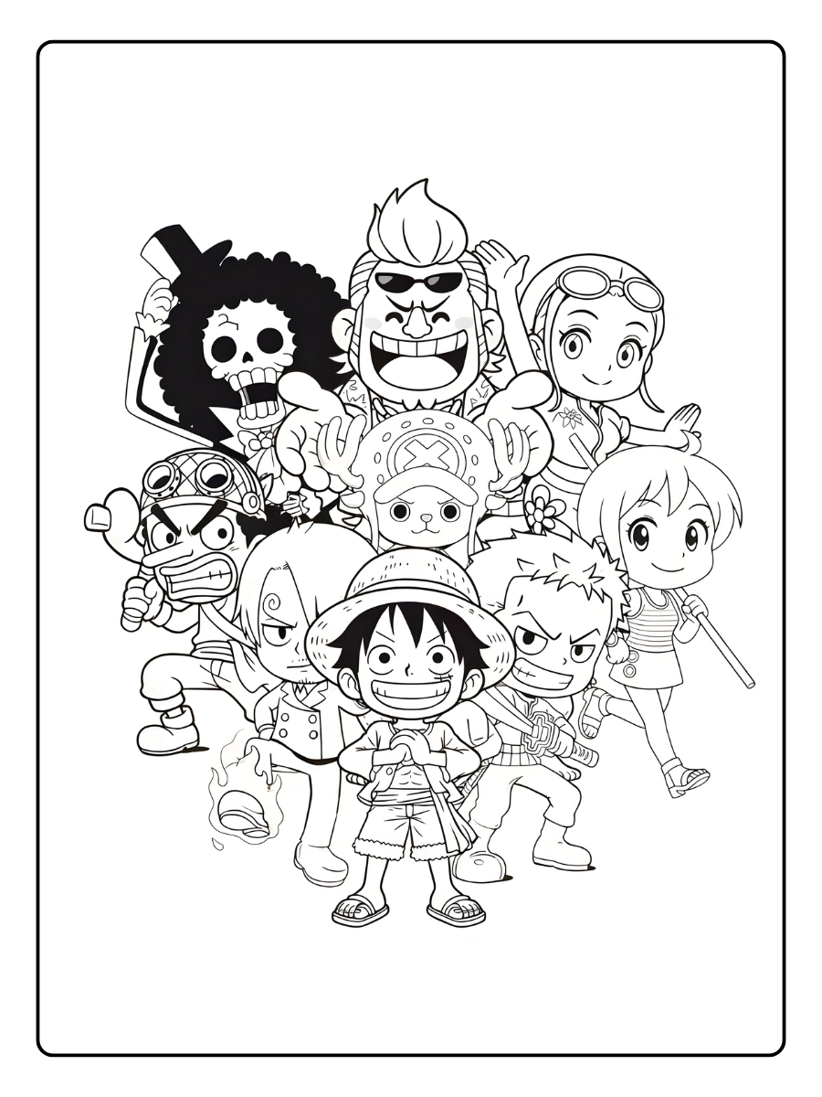 coloriage one piece tout l'équipage (3)