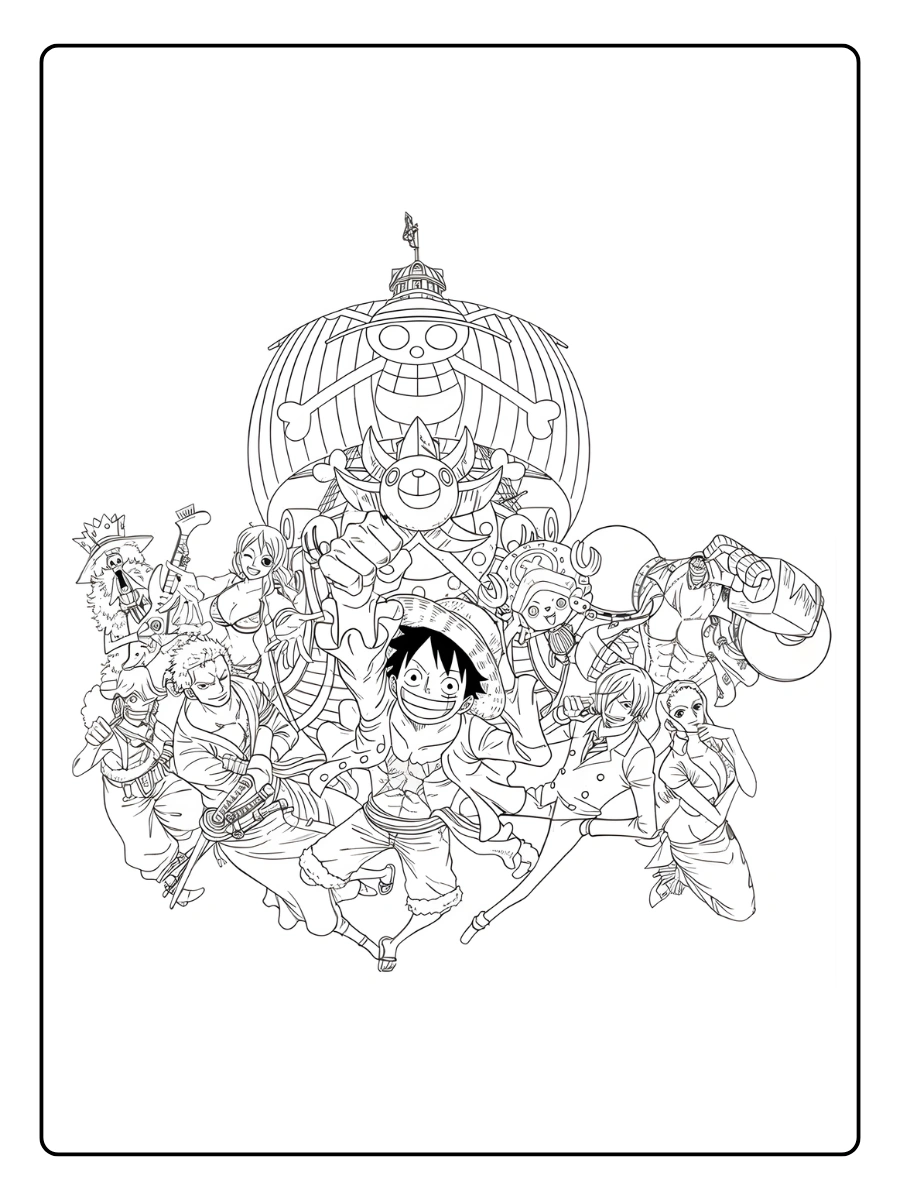 coloriage one piece tout l'équipage (4)