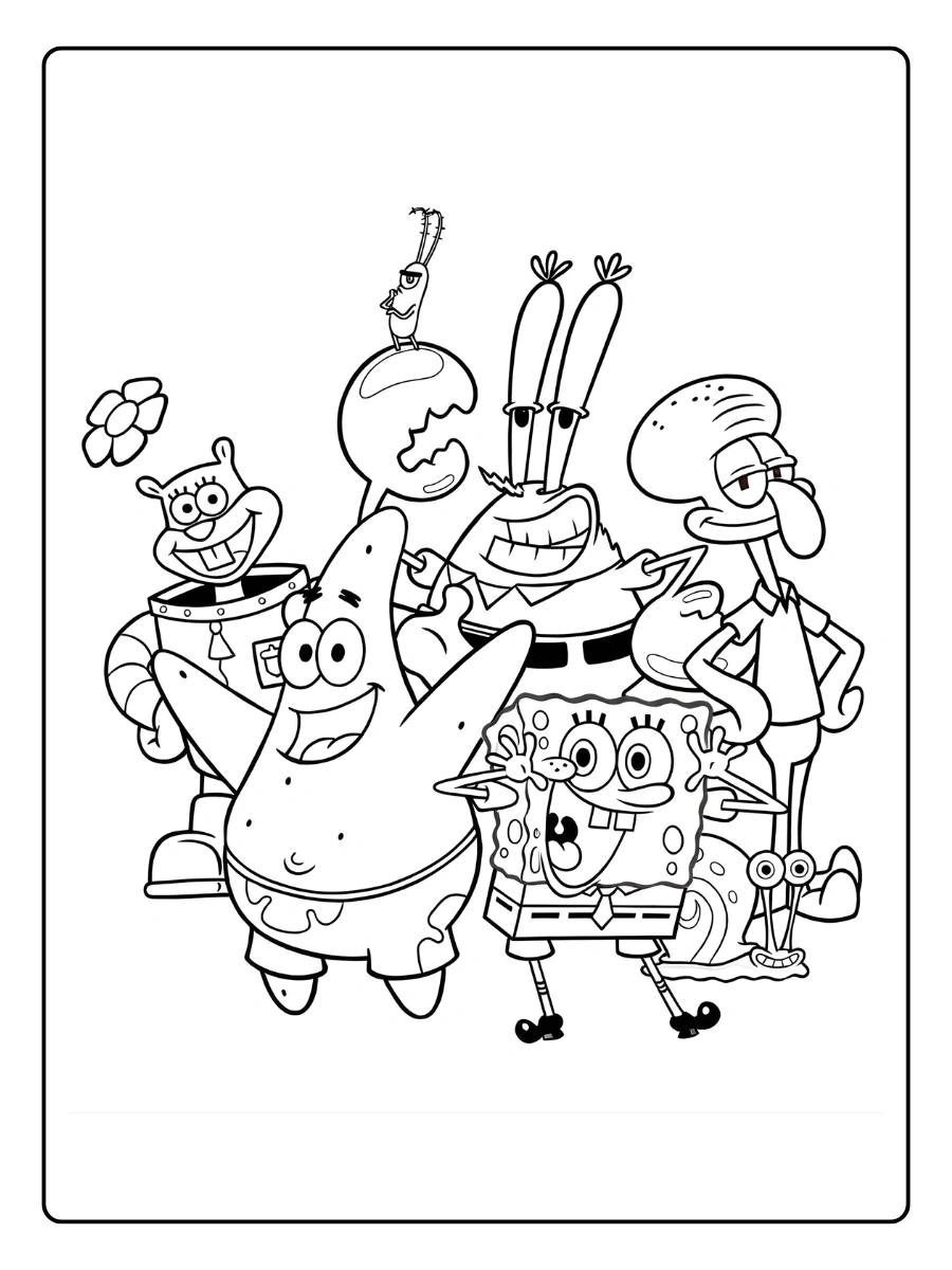 Coloriage Bob l'Éponge à Pâques (1)